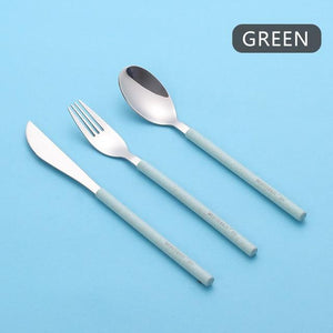 WORTHBUY Cutlery Set 304 Stainless Steel Tableware With Wheat Straw Handle Knife Fork Spoon Dinner Set Kitchen Dinnerware