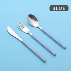 WORTHBUY Cutlery Set 304 Stainless Steel Tableware With Wheat Straw Handle Knife Fork Spoon Dinner Set Kitchen Dinnerware