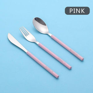 WORTHBUY Cutlery Set 304 Stainless Steel Tableware With Wheat Straw Handle Knife Fork Spoon Dinner Set Kitchen Dinnerware