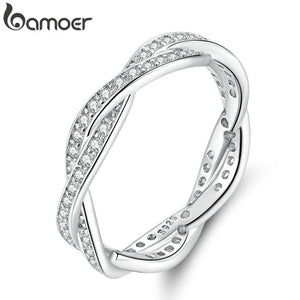 8 STYLE BRAIDED PAVE LEAVES Twist Of Fate Stackable Ring