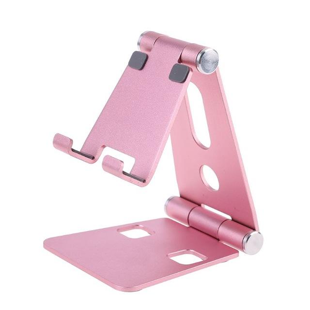 Aluminium Alloy Dual Foldable Desktop Rotary Tablet Stand Mobile Phone Holder Mount Bracket for iPhone for iPad for Cellphones