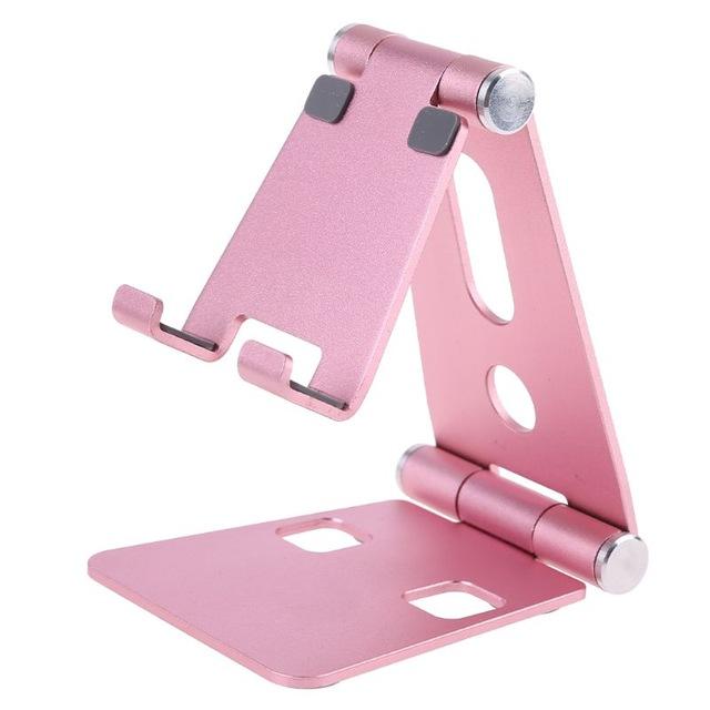 Aluminium Alloy Dual Foldable Desktop Rotary Tablet Stand Mobile Phone Holder Mount Bracket for iPhone for iPad for Cellphones