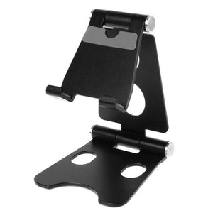 Aluminium Alloy Dual Foldable Desktop Rotary Tablet Stand Mobile Phone Holder Mount Bracket for iPhone for iPad for Cellphones