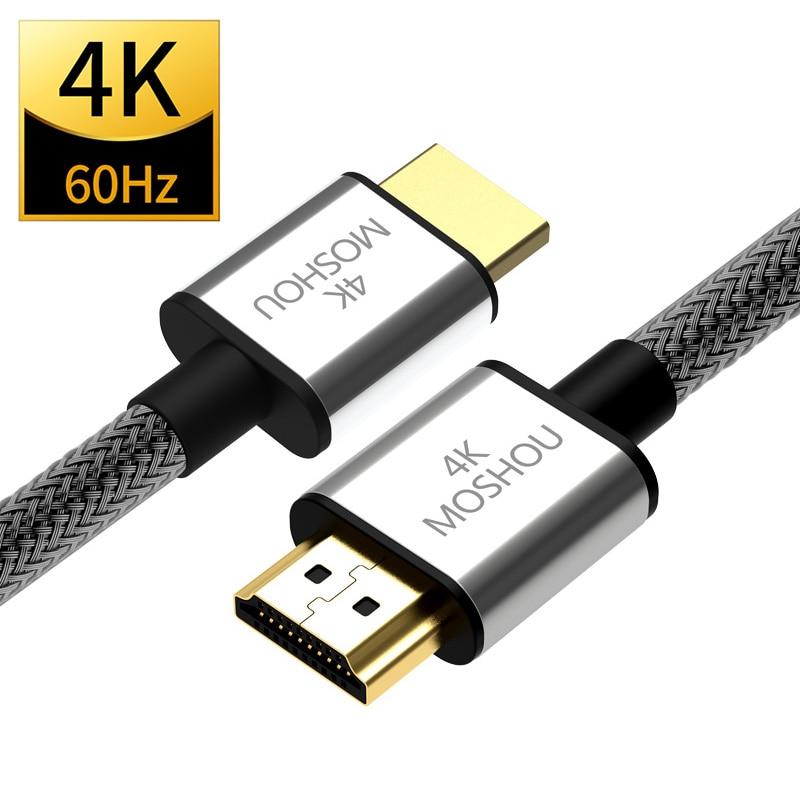 HDMI 4K 2.0b 2.0 Cables MOSHOU 4K@60Hz HDR ARC 2160P Ethernet Video male to male for Apple TV PS4 Projector Amplifier