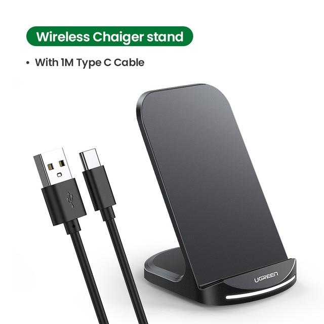 Ugreen Qi Wireless Charger Stand for iPhone 11 Pro X XS 8 XR Samsung S9 S10 S8 S10E Fast Wireless Charging Station Phone Charger