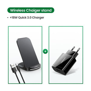 Ugreen Qi Wireless Charger Stand for iPhone 11 Pro X XS 8 XR Samsung S9 S10 S8 S10E Fast Wireless Charging Station Phone Charger