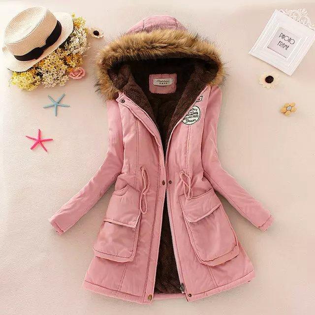 2019 New Parka Womens Winter Coats Womans Long Cotton Casual Fur Hooded Jackets Warm Parkas Female Overcoat Coat Free shipping