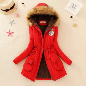 2019 New Parka Womens Winter Coats Womans Long Cotton Casual Fur Hooded Jackets Warm Parkas Female Overcoat Coat Free shipping