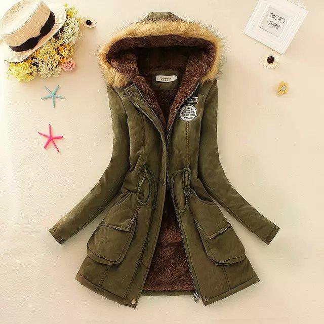 2019 New Parka Womens Winter Coats Womans Long Cotton Casual Fur Hooded Jackets Warm Parkas Female Overcoat Coat Free shipping