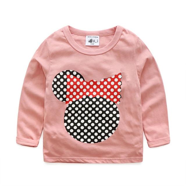 Spring Autumn Girls T Shirt Cotton Tops For Kids Cartoon Children Shirts