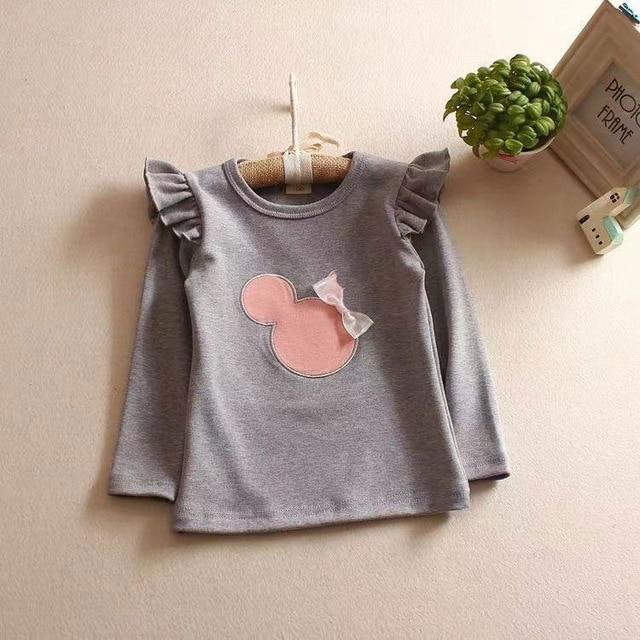 Spring Autumn Girls T Shirt Cotton Tops For Kids Cartoon Children Shirts