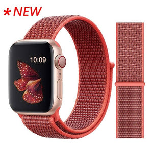 Nylon Sport Loop Soft for  iwatch Series 4/5/3/2/1 Breathable Replacement Watch Strap For Apple Watch Band 38mm/40mm/42 mm/44 mm