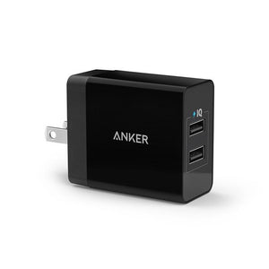 Anker 24W 2-Port USB Wall Charger (EU/UK Plug) and PowerIQ Technology for iPhone, iPad, Galaxy, Nexus, HTC, Motorola, LG etc