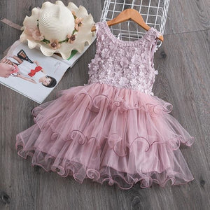 Kids Dresses For Girls Long Sleeve Deer Snowflake Print Dress