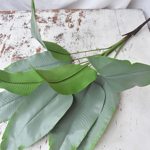 88cm 9 Fork Tropical Fake Palm Tree Bouquet Artificial Leaves Branch Large Green False Plant Plastic Leaf For Hawaii Party Decor