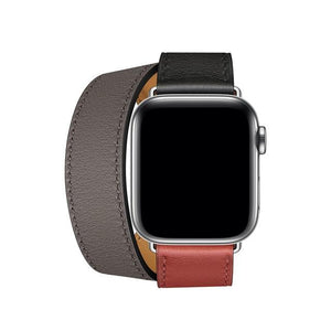 Double Tour Band for Apple Watch Series 5 4 3 2 1 Strap for iWatch Belt High Quality Genuine Leather Loop 38mm/40mm /42mm/44mm