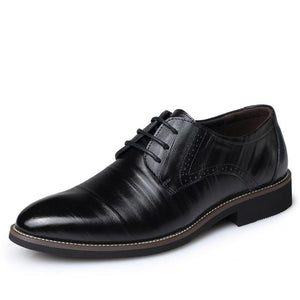 Leather Men Brogues Shoes Lace-Up Bullock Oxfords Shoes