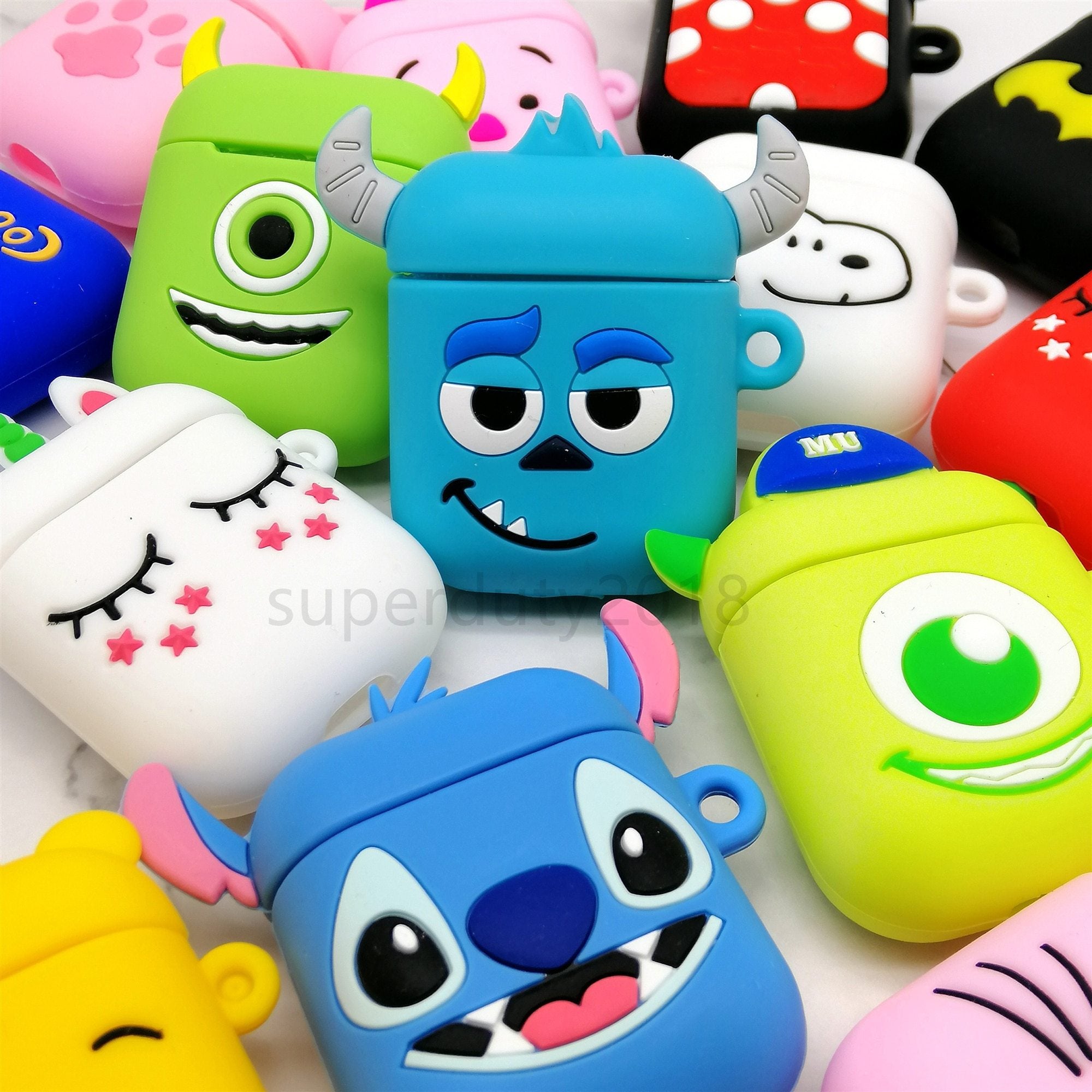 For Airpods 2 Case Silicone Stitch Cartoon Cover case for air pods Cute Earphone Case 3D Headphone case for Earpods Accessories