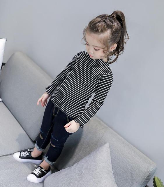 Spring Autumn Girls T Shirt Cotton Tops For Kids Cartoon Children Shirts