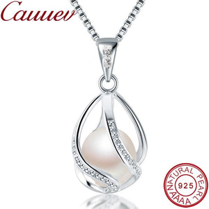 Cauuev genuine 100% Natural freshwater  Pearl Jewelry Hot Selling 925 Sterling Silver Pendant