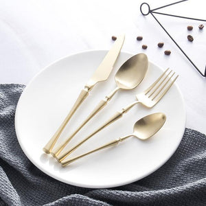 Stainless Steel Cutlery Set Gold Dinnerware Set Western Food Cutlery