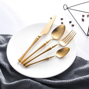 Stainless Steel Cutlery Set Gold Dinnerware Set Western Food Cutlery