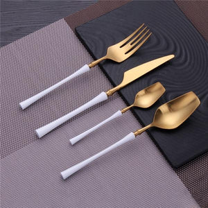 Stainless Steel Cutlery Set Gold Dinnerware Set Western Food Cutlery