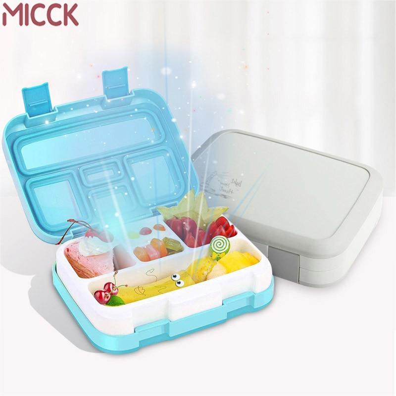 MICCK Portable Lunch Box For Kids With Compartment New Cartoon Microwavable Bento Box Leakproof Food Container Gift Tableware