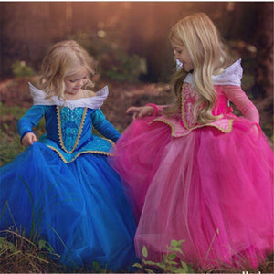 5 6 7 8 9 10 Years Girls Dress Halloween Cosplay Sleeping Beauty Princess Dresses