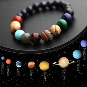 Eight Planets Bead Bracelet Men Natural Stone Universe Yoga Solar Chakra Bracelet