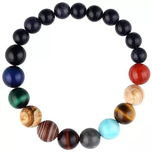 Eight Planets Bead Bracelet Men Natural Stone Universe Yoga Solar Chakra Bracelet