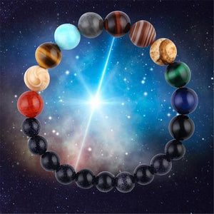 Eight Planets Bead Bracelet Men Natural Stone Universe Yoga Solar Chakra Bracelet