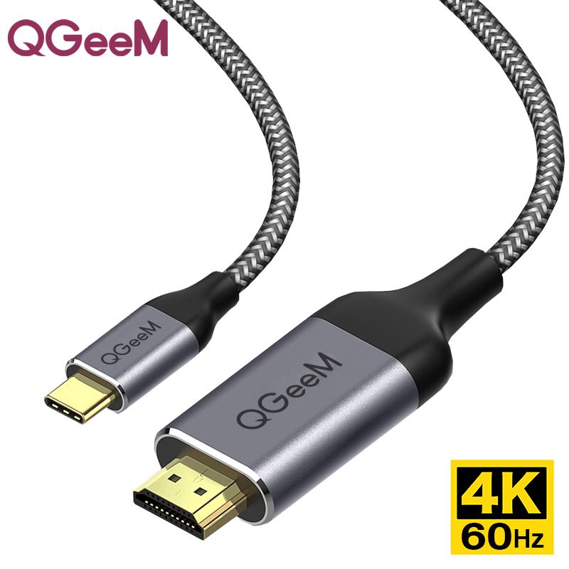 QGeeM USB C to HDMI Cable 4K Type C HDMI Thunderbolt3 Converter for MacBook Huawei Mate 30 USB-C HDMI Adapter USB Type C to HDMI