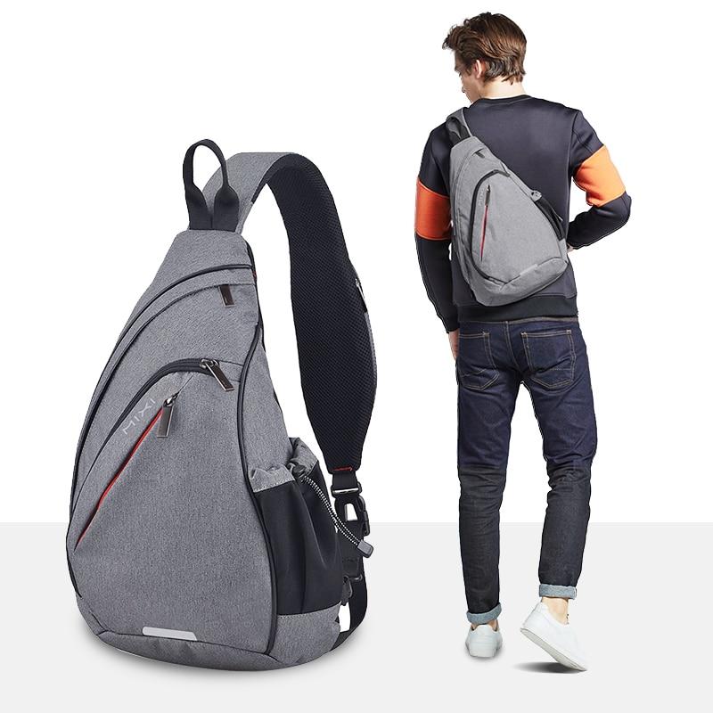 Mixi Men One Shoulder Backpack Women Sling Bag USB Boys Cycling Bag