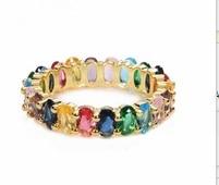 Women's Ring Crown Rainbow Ring Inlay Colored Rhinestone