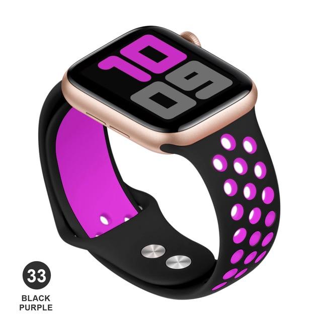 Soft Silicone Replacement Sport Band For Apple Watch 38mm 40mm Series 1 2 3 4 5 42mm 44mm Wrist Bracelet Strap For iWatch Sports