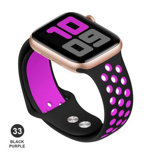 Soft Silicone Replacement Sport Band For Apple Watch 38mm 40mm Series 1 2 3 4 5 42mm 44mm Wrist Bracelet Strap For iWatch Sports