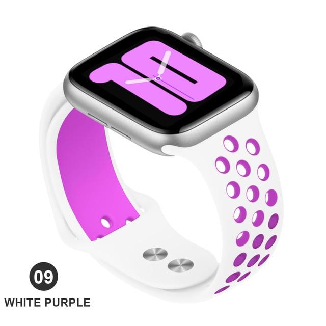 Soft Silicone Replacement Sport Band For Apple Watch 38mm 40mm Series 1 2 3 4 5 42mm 44mm Wrist Bracelet Strap For iWatch Sports