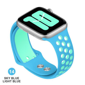 Soft Silicone Replacement Sport Band For Apple Watch 38mm 40mm Series 1 2 3 4 5 42mm 44mm Wrist Bracelet Strap For iWatch Sports