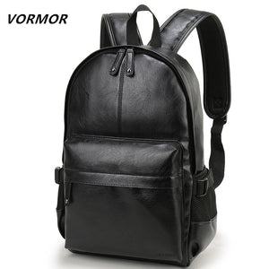 Men Backpack Leather School Backpack Bag