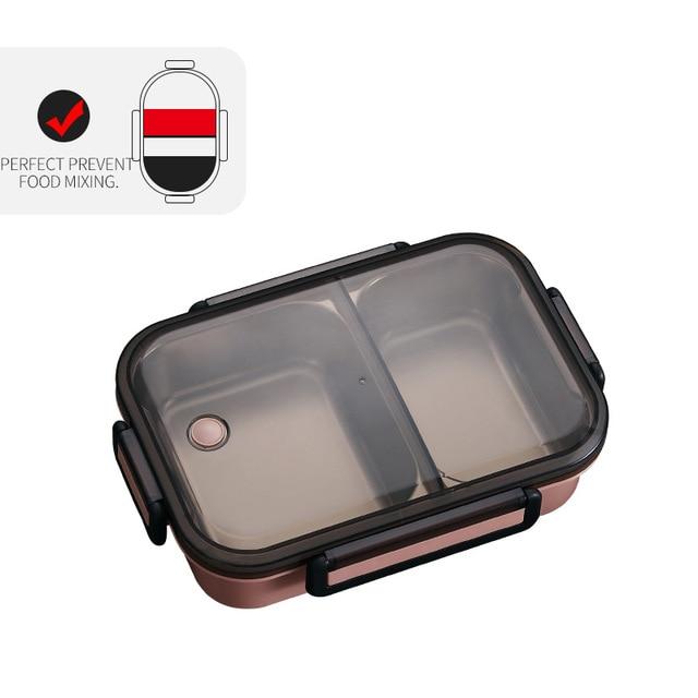 WORTHBUY Japanese Lunch Box With Compartment 304 Stainless Steel Bento Box For Kids School Food Container Leak-proof Food Box