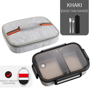 WORTHBUY Japanese Lunch Box With Compartment 304 Stainless Steel Bento Box For Kids School Food Container Leak-proof Food Box