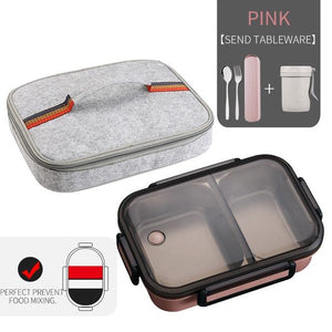 WORTHBUY Japanese Lunch Box With Compartment 304 Stainless Steel Bento Box For Kids School Food Container Leak-proof Food Box