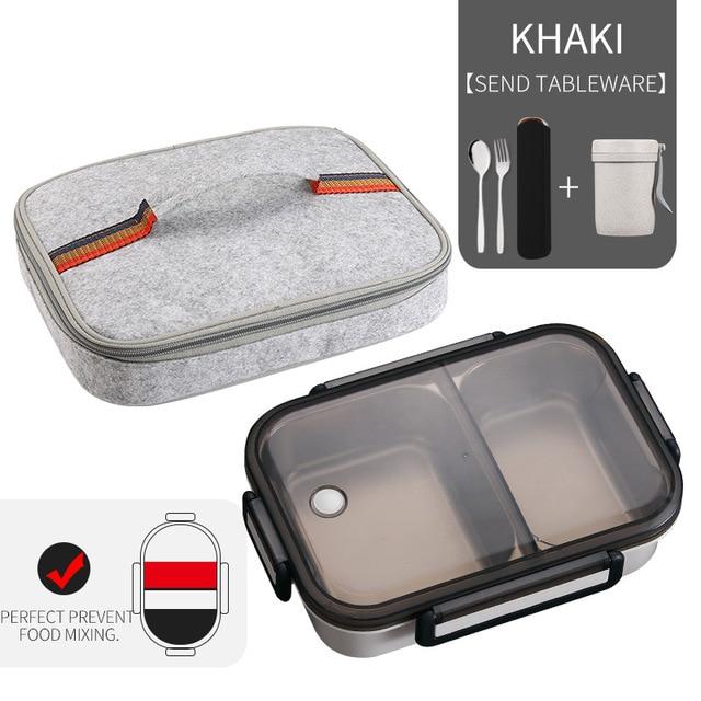 WORTHBUY Japanese Lunch Box With Compartment 304 Stainless Steel Bento Box For Kids School Food Container Leak-proof Food Box