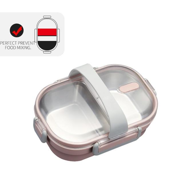 WORTHBUY Japanese Lunch Box With Compartment 304 Stainless Steel Bento Box For Kids School Food Container Leak-proof Food Box