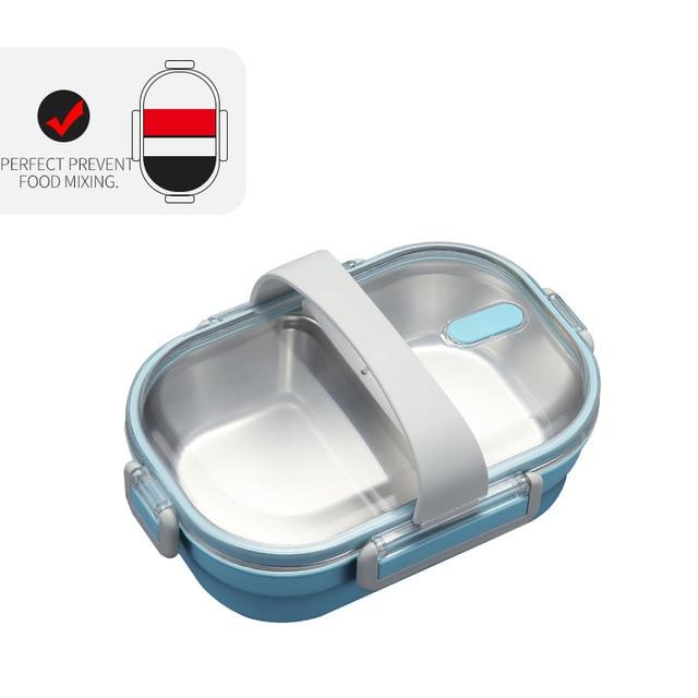 WORTHBUY Japanese Lunch Box With Compartment 304 Stainless Steel Bento Box For Kids School Food Container Leak-proof Food Box