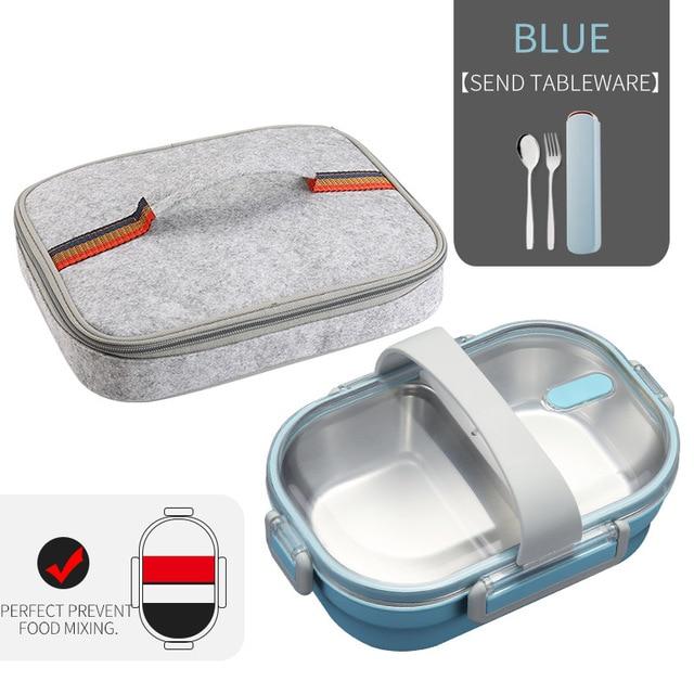 WORTHBUY Japanese Lunch Box With Compartment 304 Stainless Steel Bento Box For Kids School Food Container Leak-proof Food Box