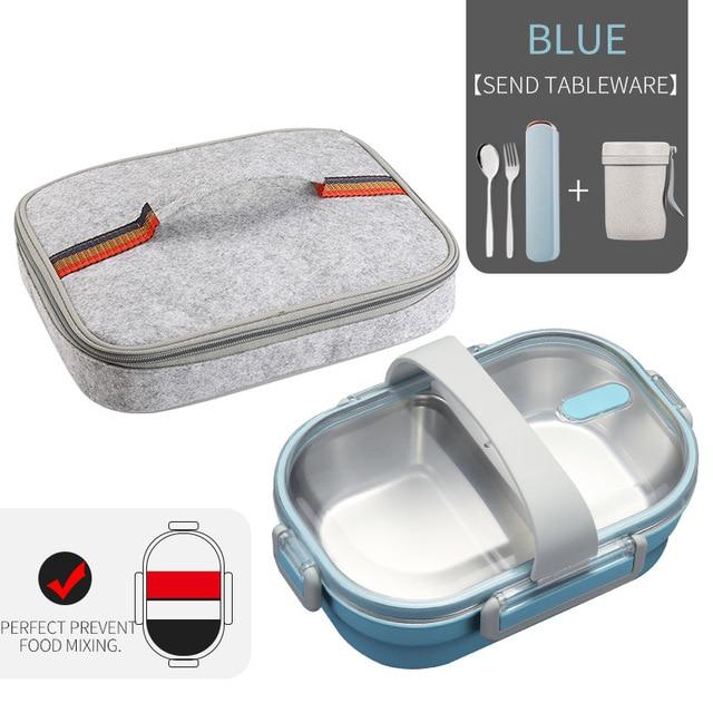 WORTHBUY Japanese Lunch Box With Compartment 304 Stainless Steel Bento Box For Kids School Food Container Leak-proof Food Box