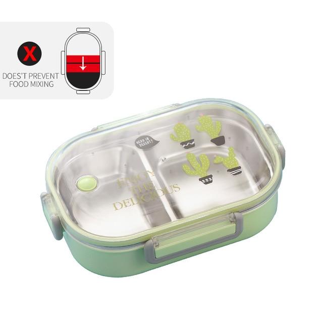 WORTHBUY Japanese Lunch Box With Compartment 304 Stainless Steel Bento Box For Kids School Food Container Leak-proof Food Box