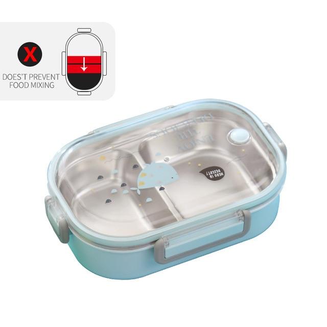 WORTHBUY Japanese Lunch Box With Compartment 304 Stainless Steel Bento Box For Kids School Food Container Leak-proof Food Box